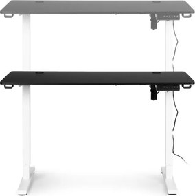 Elektrický nastaviteľný stôl 120 x 60 cm, nastaviteľná výška 72-117 cm, biely