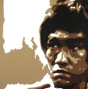 Ručne maľovaný POP Art obraz AL Bruce Lee 120x80 cm