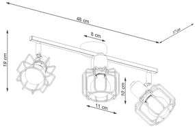 Bodové svietidlo Beluci, 3x biele drôtené tienidlo, (možnosť polohovania)