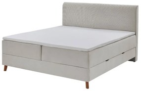 Béžová boxspring posteľ s úložným priestorom 160x200 cm Memphis - Meise Möbel