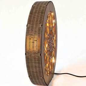 Stmievateľná drevená lampa Mandala | HEARF: HDF - Orech 20 cm 4784-115165 LED0608