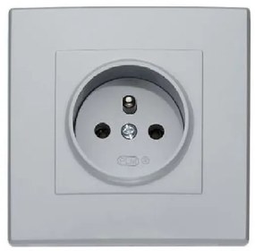 GP-1LZP Uzemnená single zásuvka s uzávermi pre prúdové cesty popolavý