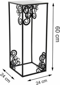 STOJAN NA KVETINÁČ FRAME 60X24X24 CM ČIERNA