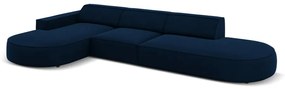 Modrá zamatová rohová pohovka (ľavý roh) Jodie - Micadoni Home