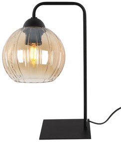 Stolná lampa Costa, 1x medové sklenené tienidlo, b