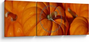 Obraz - Veľké tekvice (s hodinami) (90x30 cm)