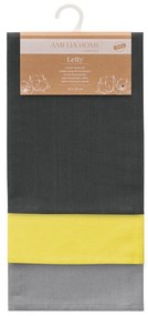 Súprava kuchynských uterákov Letty Plain - 3 ks šedá/žltá