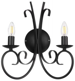 ONLI - Nástenné svietidlo POMPEI 2xE14/6W/230V čierna