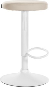 Barová stolička Ponte - koženka, biely rám - Krémová