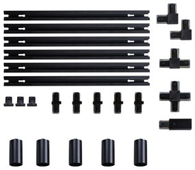 Moderný koľajnicový systém s 5 bodovými svetlami čierny 1-fázový GU10 35mm - Iconic Ruby Honey