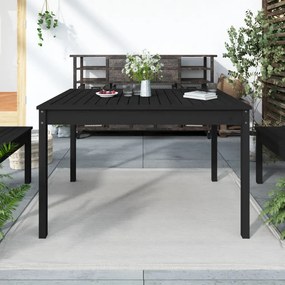 Záhradný stolík čierny 121x82,5x76 cm borovicový masív 823973