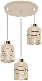 Luster na lanku ELEN 3xE27/35W/230V pr. 29 cm béžová/zlatá