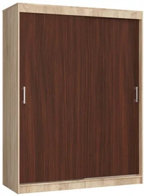 Šatníková skriňa s posuvnými dverami 150 cm CLP mono sonoma / wenge