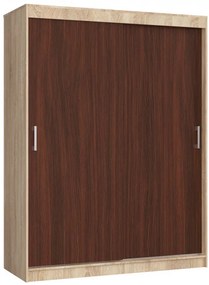Šatníková skriňa s posuvnými dverami 150 cm CLP mono sonoma / wenge