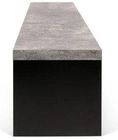 Čierno-sivá lavica v betónovom dekore TemaHome Detroit, 140 x 43 cm