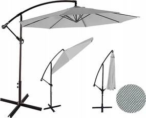 TRENDIE Záhradný slnečník Sunny - svetlo sivý 300cm