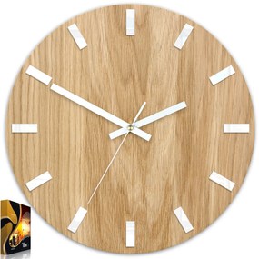 Nástenné hodiny Simple Oak hnedo-biele