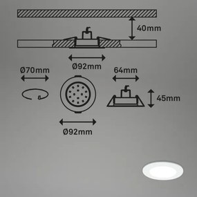Briloner - SADA 3x LED Kúpeľňové podhľadové svietidlo LED/4,8W/230V IP44 + DO