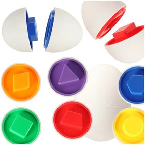 KIK Vzdelávacie vajíčka KIK, triedič tvarov a farieb, 6 ks
