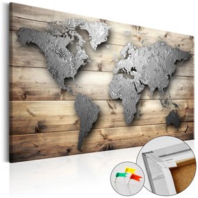 Artgeist Obraz na korku - Silver World [Cork Map] Veľkosť: 90x60