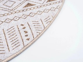 Okrúhly koberec Sahara – etno vzor v zemitých odtieňoch Rozmer: 90 cm