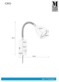 Markslöjd 106588 - Stmievateľné nástenné svietidlo CIRO 1xGU10/7W/230V biela