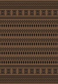 Koberec Eqos 0002 BROWN – hnedý vzorovaný obdĺžnik Rozmer: 60x100 cm