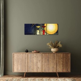 Obraz starovekej maľby (s hodinami) (90x30 cm)