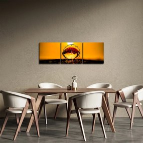 Obraz sklenené kvapky (s hodinami) (90x30 cm)