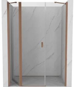Mexen, Mexen Mist výklopné sprchové dvere 155 cm, transparentné, brúsená meď - 8A4-155-001-65-00