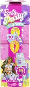 Mattel Barbie JFG72 Party Unboxed Reveal sada 10 prekvapení s bábikou