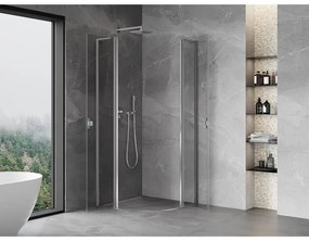 Mexen Mist L, štvrťkruhový sprchový kút s 2-krídlovými dverami, 90 x 90 cm, 8mm číre sklo, chrómový profil, 8A32L-090-090-01-00