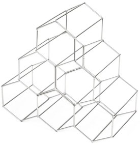 Sivý kovový stojan na víno Compactor