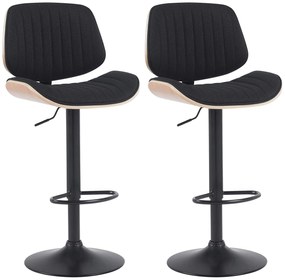 2x Barová stoličkaClawson - látka, čierny rám - prírodná/čierna