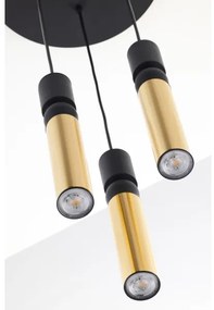 Jupiter 2016 - Luster na lanku ALAS 3xGU10/10W/230V zlatá/čierna