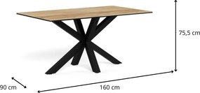 Jedálenský stôl Heaven 160 cm dub divoký/čierny