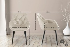 Stolička Tanna - zamat - Krémová