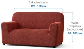 Bielastické poťahy COSTINA medená dvojkreslo (š. 120 - 160 cm)