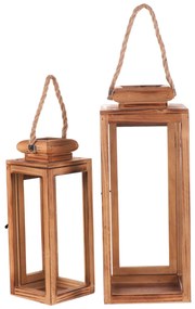 Autronic - Lucerna dřevěná - čtyřboká, cena za sadu 2 ks - DA204