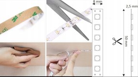 LED pásik 12V - 2835 - 9,6W - IP20 - NW - 1M