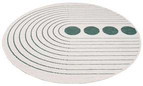 Dekorstudio Obojstranný okrúhly koberec na terasu DuoRug 5739 - zelený Priemer koberca: 120cm