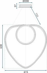 Toolight - LED stropné svietidlo APP7797-cp + diaľkové ovládanie, zlatá, OSW-09881