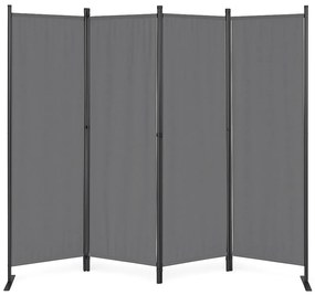 MultiGarden Skladací 4-panelový paraván, zástena 167x216 cm - sivá MultiGarden