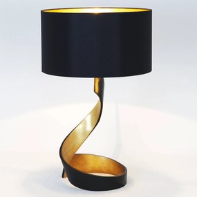 Stolná lampa Vortice, čierno-zlatá