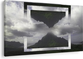 Obraz - Hory na Islande, geometrická koláž (90x60 cm)
