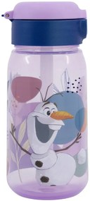 Plastová fľaša na pitie so slamkou a viečkom Ľadové kráľovstvo - Frozen - 510 ml