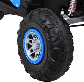 Ramiz Detská batériová bugina UTV-MX Modrá + pohon 4x4 + diaľkové ovládanie + LED audio + úložný priestor + EVA + pomalý štart