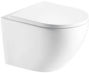 Závesná WC misa bezokrajová Dotto s voľne padajúcou doskou