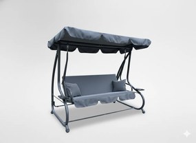 Garden Line ZÁHRADNÁ HOJDAČKA 210 x 120 x 170 cm ANTRACITOVÁ S FUNKCIOU LEŽAČKA