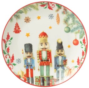 Dezertný tanierik s Luskáčikmi Chris Nutc v darčekovej krabičke - Ø 20*2 cm